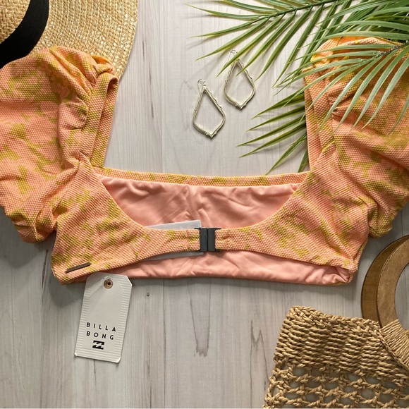 Billabong Puffed Sleeve Cropped Bikini Top - Picture 6 of 10